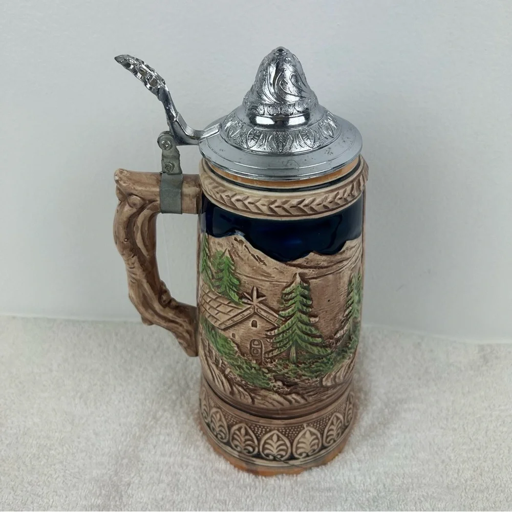 VTG TOYO 'RW' Japan German Style Lidded Beer Stein W/ Musical Movement WORKS
